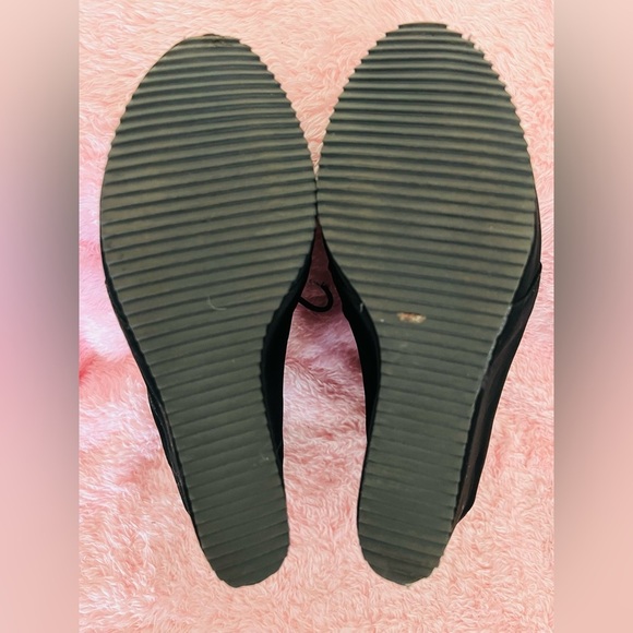 Elle Black Wedge Ankle Boots - Picture 6 of 8